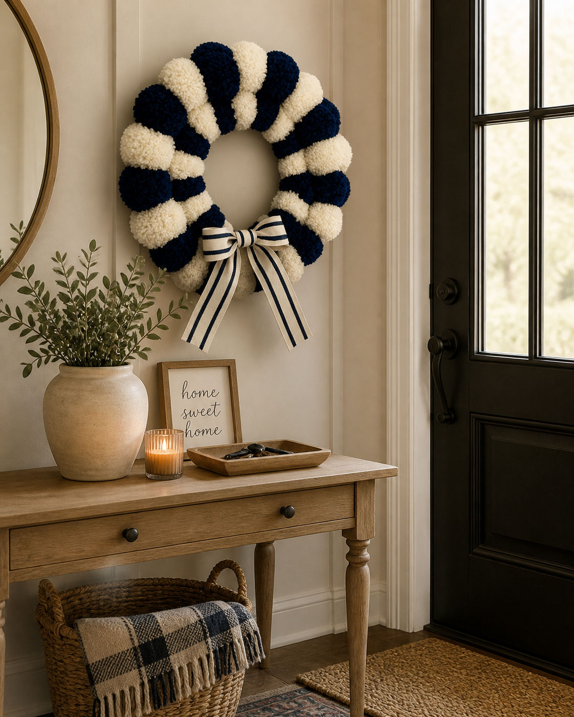 Coastal Pom Pom Wreath 